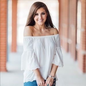 ✨NWOT LOFT Eyelet Blouse
